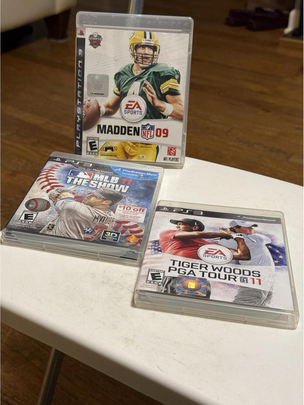 PS3 Games Lot Of 3, Madden 09, MLB 11 The Show , Tiger Woods PGA Tour 11